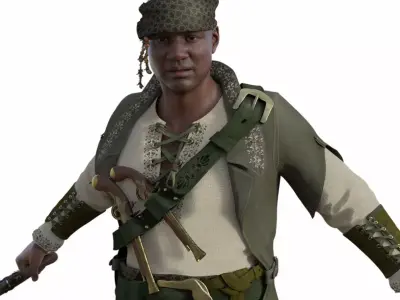 Pero The Good Pirate - Rigged 3D model