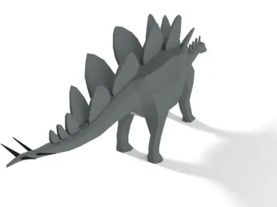 Low Poly Cartoon Stegosaurus Dinosaur Low-poly 3D model