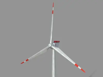 Industrial wind power plant  Low-poly 3D model