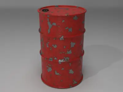 Realistic Rusty barrel 3D model