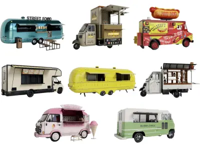 Food Truck 3D Collection 3D model