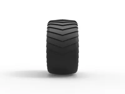 Pulling truck Whitewall tire 1 Scale 1 to 25 3D print model