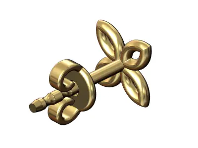 Celtic flower stud earring 3D print model
