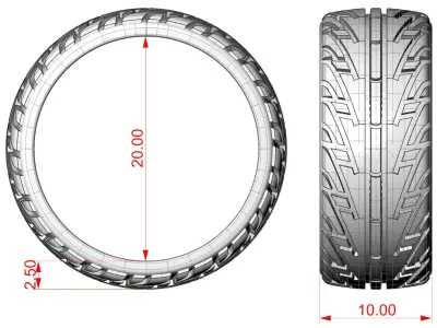 Car tires ring protector version 2 3D print model
