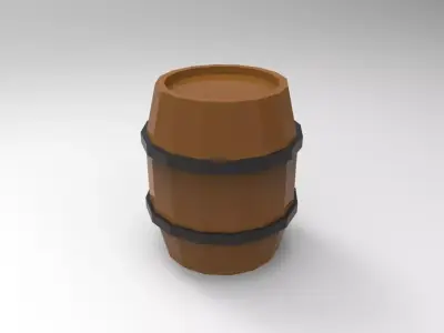 Barrel wooden Free low-poly 3D model get