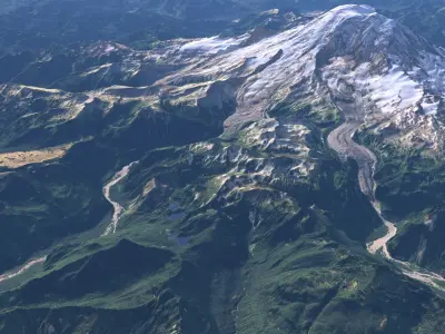  Large Scale Terrain - Mount Rainier 