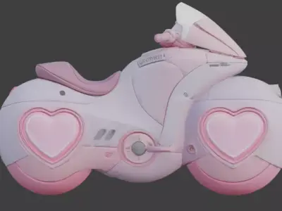Aesthetic Sci-Fi Motorcycle 3D Model Low-poly 3D model