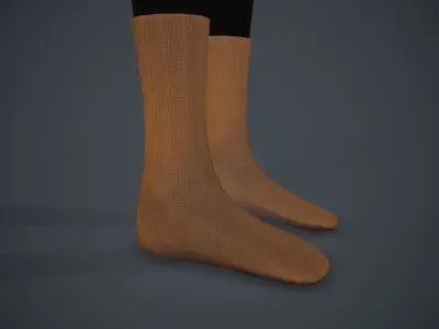 Brown Socks Style 3  Low-poly 3D model