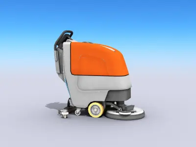 Walk Behind Scrubber Drier Low-poly 3D model