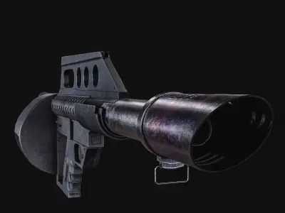 Jackhammer shotgun Low-poly 3D model