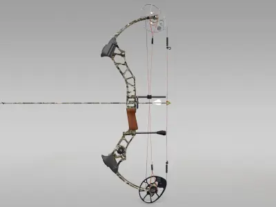 Compound Bow with Arrow 3D model