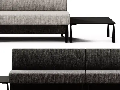 Et al AMBIT Bench Sofa with Table set 3D model