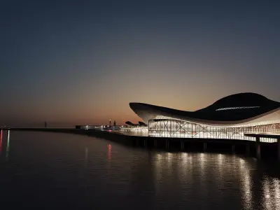 Floating Airport - Corona Render 3D model
