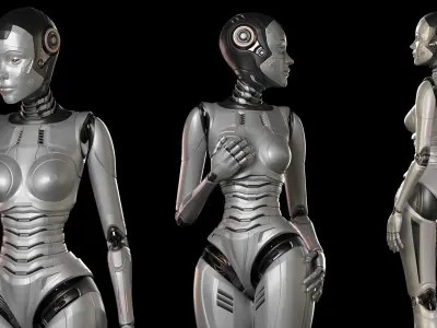 Robot Woman Rigged STANDARD EDITION 3D model