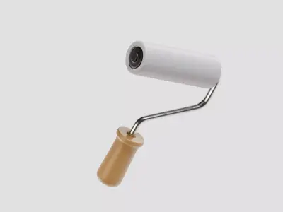 Paint Roller Brush Low-poly 3D model