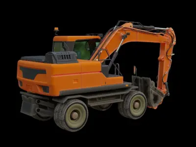Excavator Rigged Free 3D model
