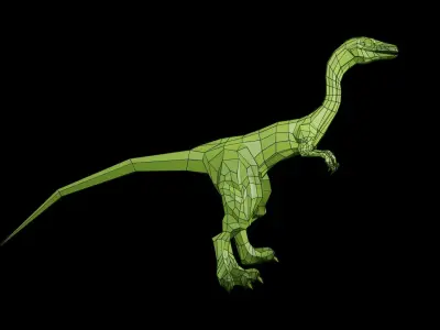 Lowpoly Compsognathus dinosaur Low-poly 3D model