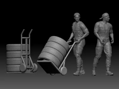 mechanic bring trolley 3D print model