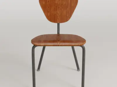 Vintage Wooden Chair 3D model