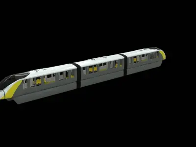 Alstom Innova monorail train Low-poly 3D model