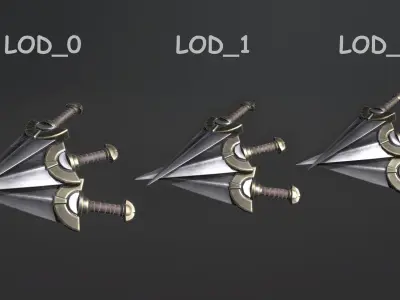 Fantasy Dagger 04 Low-poly 3D model