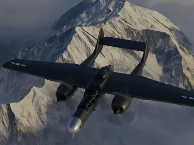 Northrop P-61 Black Widow Low-poly 3D model