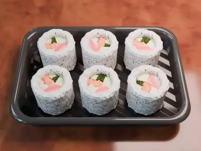 Sushi Rolls Herring sushi roll 3D model