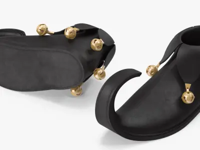  Elf Shoes Black with Bells 