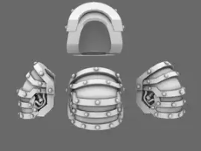 Space Knights V1 Exterminator Shoulder Pads Type A 3D print model