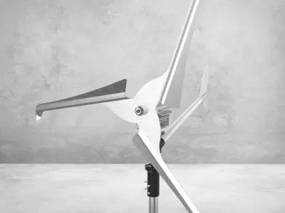 Eolic Micro - generator turbine rebuttable Renderer 3D model 3D model