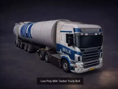 Low Poly European Cargo Truck 8x4 Low-poly 3D model from CGTrader