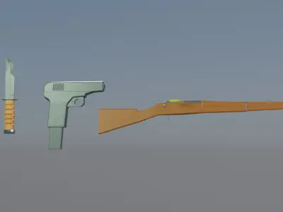 World War Low Poly Gun Pack Free low-poly 3D model
