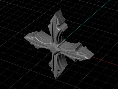 Sparkle 4 pointed Star Trident  Art Model For Jewelry Part  3D print model