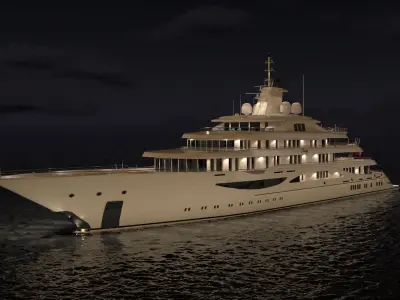 Alaiya Superyacht Night Scene  purchase 3D model
