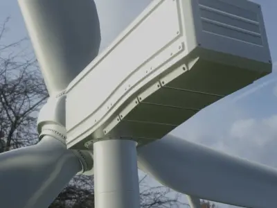 Low Poly Wind Turbine 100m Low-poly 3D model