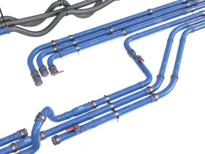 Modular Pipes - Water Treatment Low-poly 3D model