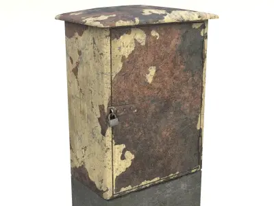 Game-ready Old and rusty electrical box  Unity UE4 Low-poly 3D model