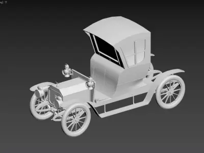 3D model of an early 20th-century automobile Low-poly 3D model