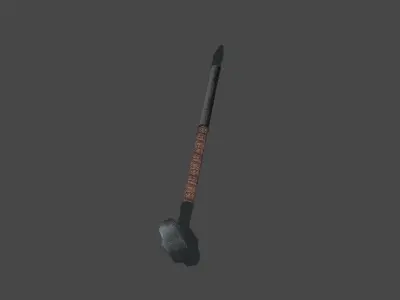 Medieval Sledge Hammer Low-poly 3D model