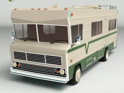 Low Poly Motorhome 03 Low-poly 3D model