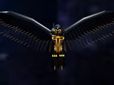 robot owl Low-poly 3D model