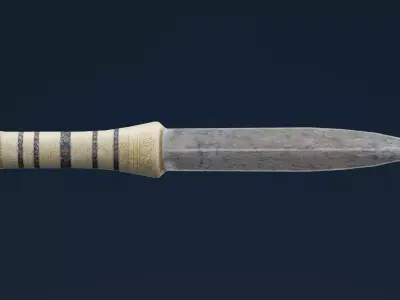 Golden Dagger 2 Low-poly 3D model