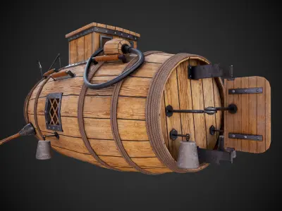 The first Russian submarine  Low-poly 3D model