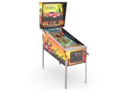 Fast cars and dinosaurs pinball Low-poly 3D model