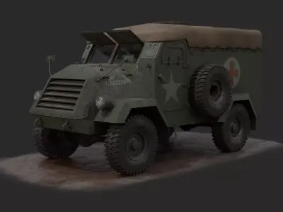 Armored Ambulance Low-poly 3D model