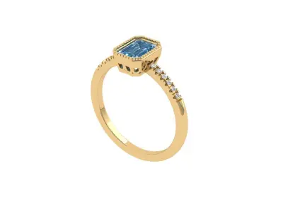 Emerald Radiant Ring 3D print model 5