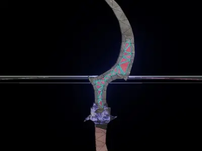 Stylized dagger with transparent inner crystal lwo-poly   Free low-poly 3D model