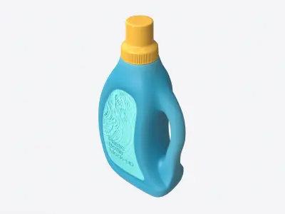 Plastic Bottle with Handle Mockup 01 3D model