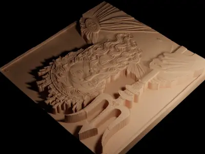 Poseidon CNC 3d Print High Relief Sand Casting 3D print model
