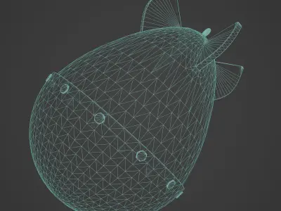 Nuclear Atom Bomb Low-poly 3D model